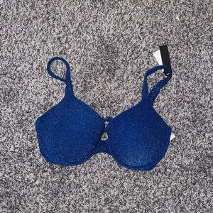 Victorias Secref blue sparkly bikini top bra NWT